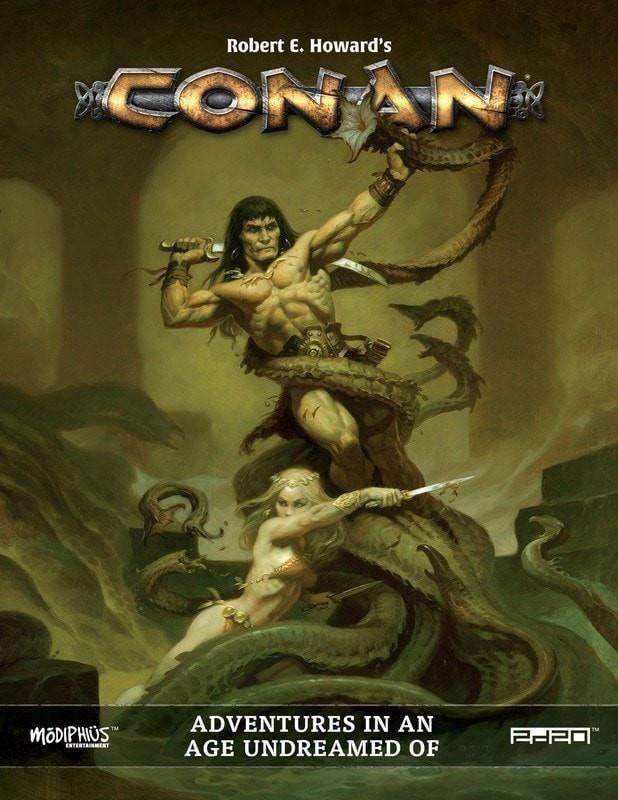 CONAN RPG: Libro de reglas de cuero conquerer (Kickstarter pre-pedido especial) Juego de papel de Kickstarter Game Steward