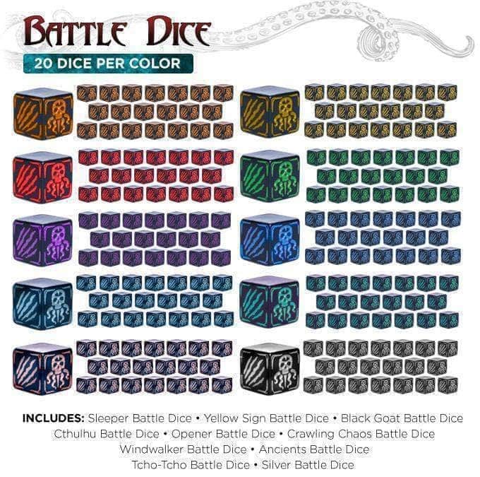 Cthulhu Wars: 240 Battle Dice (CW-U24) (Speciale pre-ordine Kickstarter) Kickstarter Board Game Accessorio Petersen Games KS000669X limitato