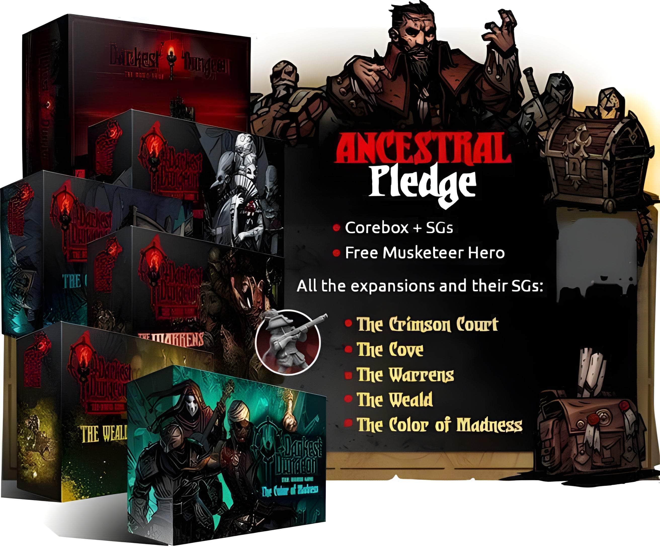ボードゲーム　[日本語訳無し] ダーケストダンジョン ボードゲーム キックスターター版 クリムゾンプレッジ (Darkest Dungeon： The Board Game - Kickstarter Crimson Pledge) Darkest Dungeon: Ancestral Gameplay All-In Pledge