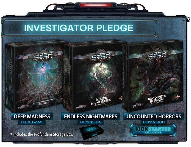 A Deep Madness nyomozói Pledge Second Printing (Kickstarter Special) Kickstarter társasjáték Diemension Games KS000001