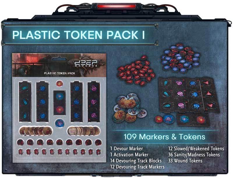 Deep Madness: Plastic Token Pack I ennakkotilaus vähittäiskaupan lautapelin lisävaruste Diemension Games