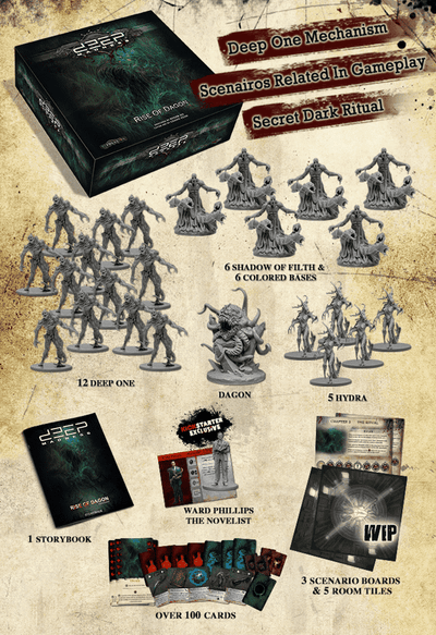 Deep Madness: Rise of Dagon Expansion (Kickstarter Pre-Order พิเศษ) การขยายเกมบอร์ด Kickstarter Diemension Games