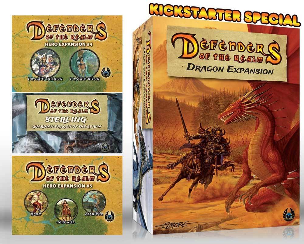 Defenders of the Realm: "Dragon Slayer" -löfte (Kickstarter Special) Kickstarter Board Game Expansion Eagle-Gryphon Games