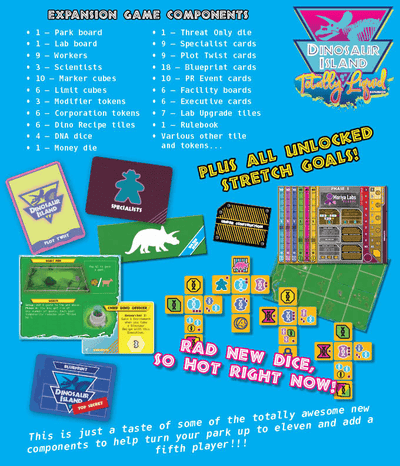 Dinosaur Island: Totally Liquid Expansion Extreme Edition (Kickstarter förbeställning Special) Kickstarter Board Game Expansion Pandasaurus Games