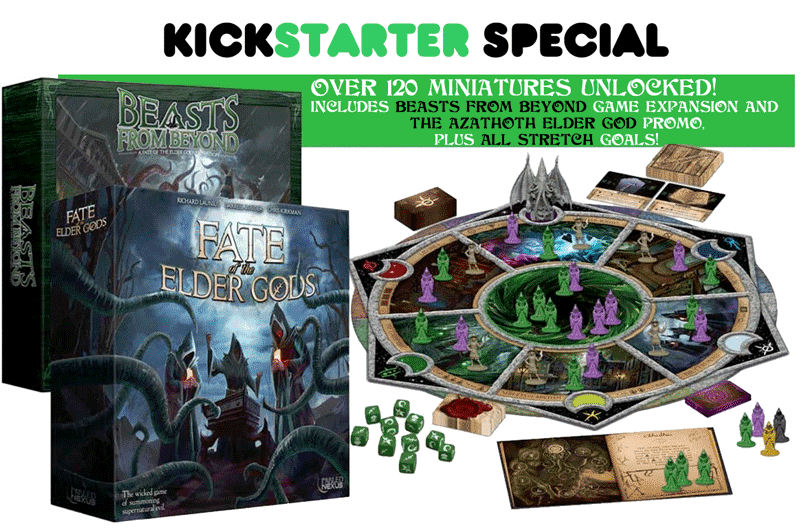 Ödet för äldre gudar plus djur från Beyond Plus Azathoth Elder God Promo (Kickstarter Special) Kickstarter Board Game Greater Than Games (Skakat nexus)