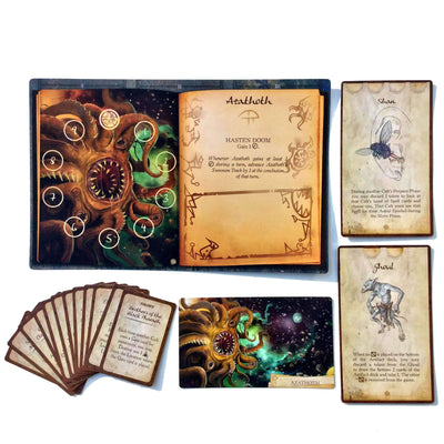 Az idősebb istenek sorsa, valamint a Beyond Plus Azathoth Elder God promo (Kickstarter Special) Kickstarter társasjáték Greater Than Games (Mesabled Nexus)