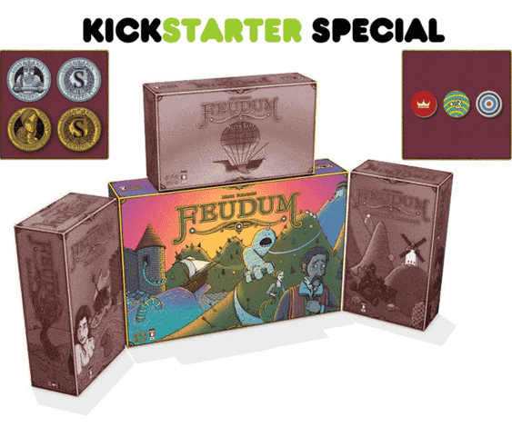 صندوق Feudum الكبير مع 3 توسعات بالإضافة إلى العملات المعدنية والرموز الفاخرة مع حزمة صندوق الرقائق المعدنية (Kickstarter Special) لعبة Kickstarter Board Odd Bird Games 0602573231005 KS000630