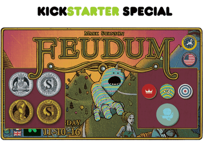 Feudum metal érmék, deluxe tömítések, gyöngyök és markerek csomag (Kickstarter Special) Kickstarter társasjáték -kiegészítés Odd Bird Games