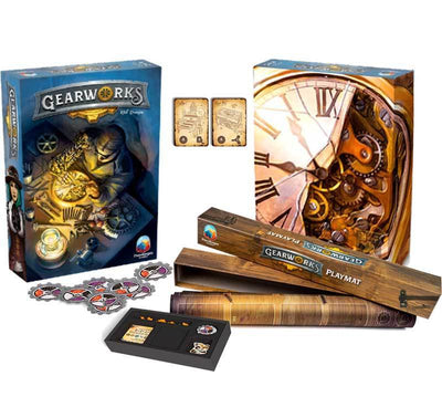 Gearworks: Deluxe Edition Plus Play Mat Bundle (Kickstarter Special) Juego de mesa Geek, juegos de Kickstarter, juegos, juegos de mesa, juegos de mesa, juegos de mesa, juegos de mesa, PieceKeeper Games, Gearworks, los juegos Steward, Control de área Influencia del área, gestión de manos PieceKeeper Games