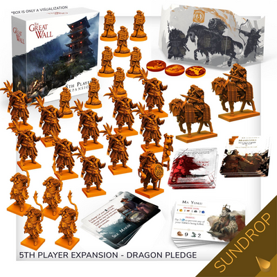 万里の長城:ドラゴンコレクターオールイン誓約とサンドロッププリシェードミニチュア(Kickstarter Special)