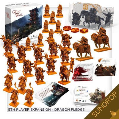 لعبة Great Wall: Dragon Gameplay All-In Pledge بالإضافة إلى لعبة Sundrop المنمنمات المظللة مسبقًا (الطلب المسبق الخاص بـ Kickstarter) لعبة Kickstarter Board Awaken Realms KS001007D