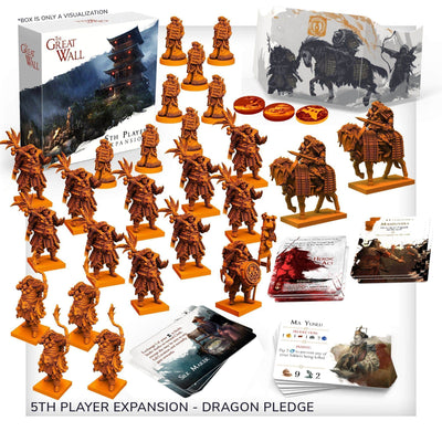 Great Wall: Dragon Gameplay All-In Pledge Plus Miniatures ที่ไม่ได้ทาสี Awaken Realms KS001007C