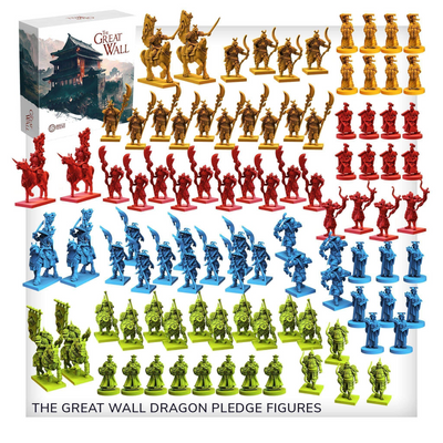 Great Wall: Dragon Gameplay All-In Pledge Plus Miniatures ที่ไม่ได้ทาสี Awaken Realms KS001007C