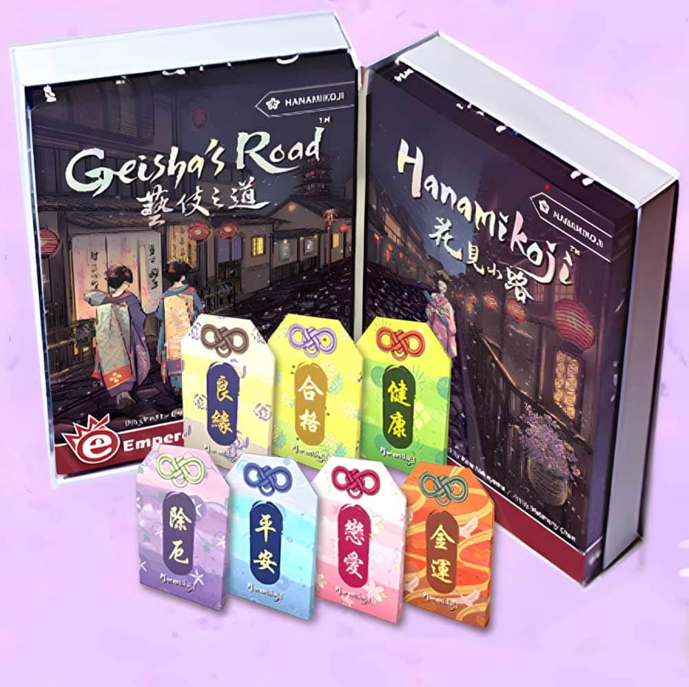 Hanamikoji: حزمة Geisha's Road "Everything Hanamikoji Pledge" (طلب خاص لطلب مسبق من Kickstarter) لعبة Kickstarter Board EmperorS4 KS001190A