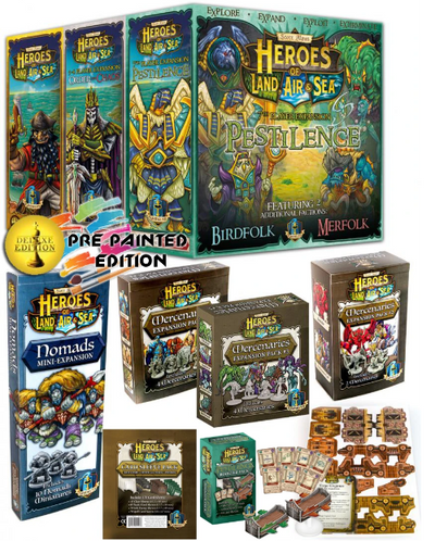 Heroes of Land, Air &amp; Sea Plus Playmat pré-pintado Everything Pledge Pledge (Kickstarter Special) Game de tabuleiro Kickstarter Gamelyn Games KS000980A