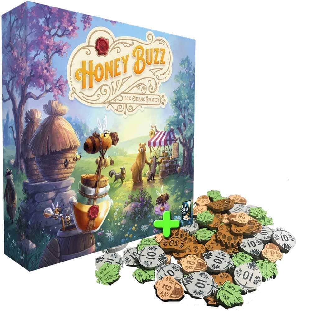 Honey Buzz Bundle Edition加上木制硬币（Kickstarter预购特别节目）Kickstarter棋盘游戏 Elf Creek Games KS001005A