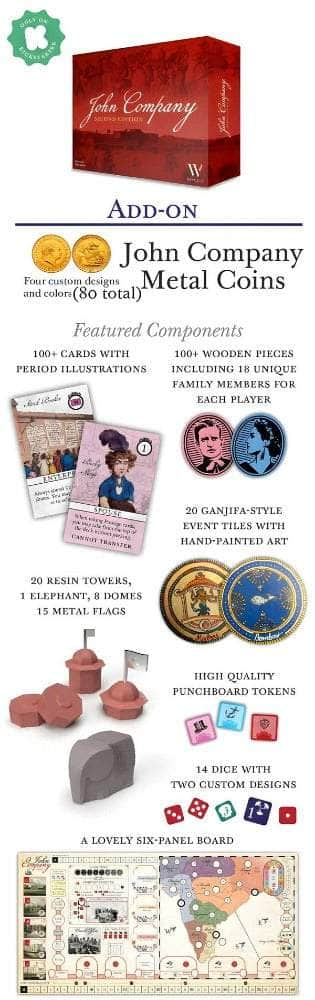 John Company Plus Metal Coin Set Bundle (Kickstarter Pre-Order Special) Kickstarter Board Game Wehrlegig Games KS001096A