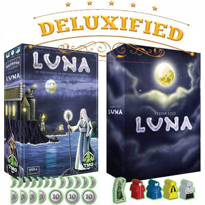 Luna Deluxified Plus Monedas de metal (Kickstarter Pre-Order Special) Juego de mesa de Kickstarter Hall Games