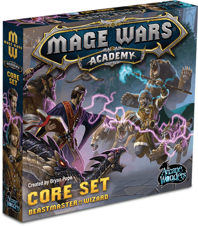 משחק הלוח הקמעונאות של Mage Academy Academy Core Arcane Wonders