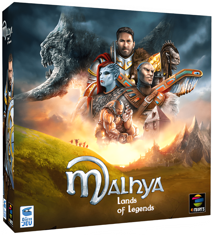 Malhya: pacote de edição heróica Land of Legends (especial de pré-encomenda do Kickstarter) jogo de tabuleiro Kickstarter la boite de jeu ks001243a