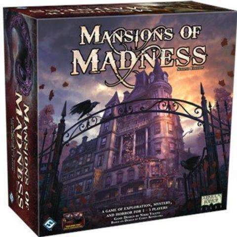 Madnessin kartanot (toinen painos) vähittäiskaupan lautapeli Arclight Asterion Press Edge Entertainment Fantasy Flight Games Galakta Galapagos Jogos Heidelberger Spieleverlag