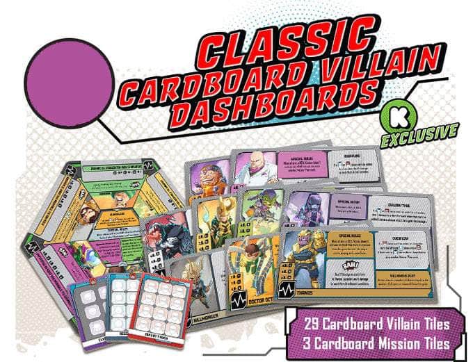 Marvel United: Classic Cackboard Villain Dashboards (Kickstarterin ennakkotilaus Special) Kickstarter Board Game -lisäosa CMON KS000985J