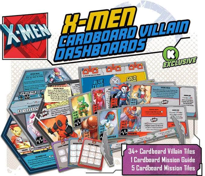 Marvel United: X-Men Cardboard Villain Dashboards (Kickstarter w przedsprzedaży Special) Suplement gry planszowej Kickstarter CMON KS001099D