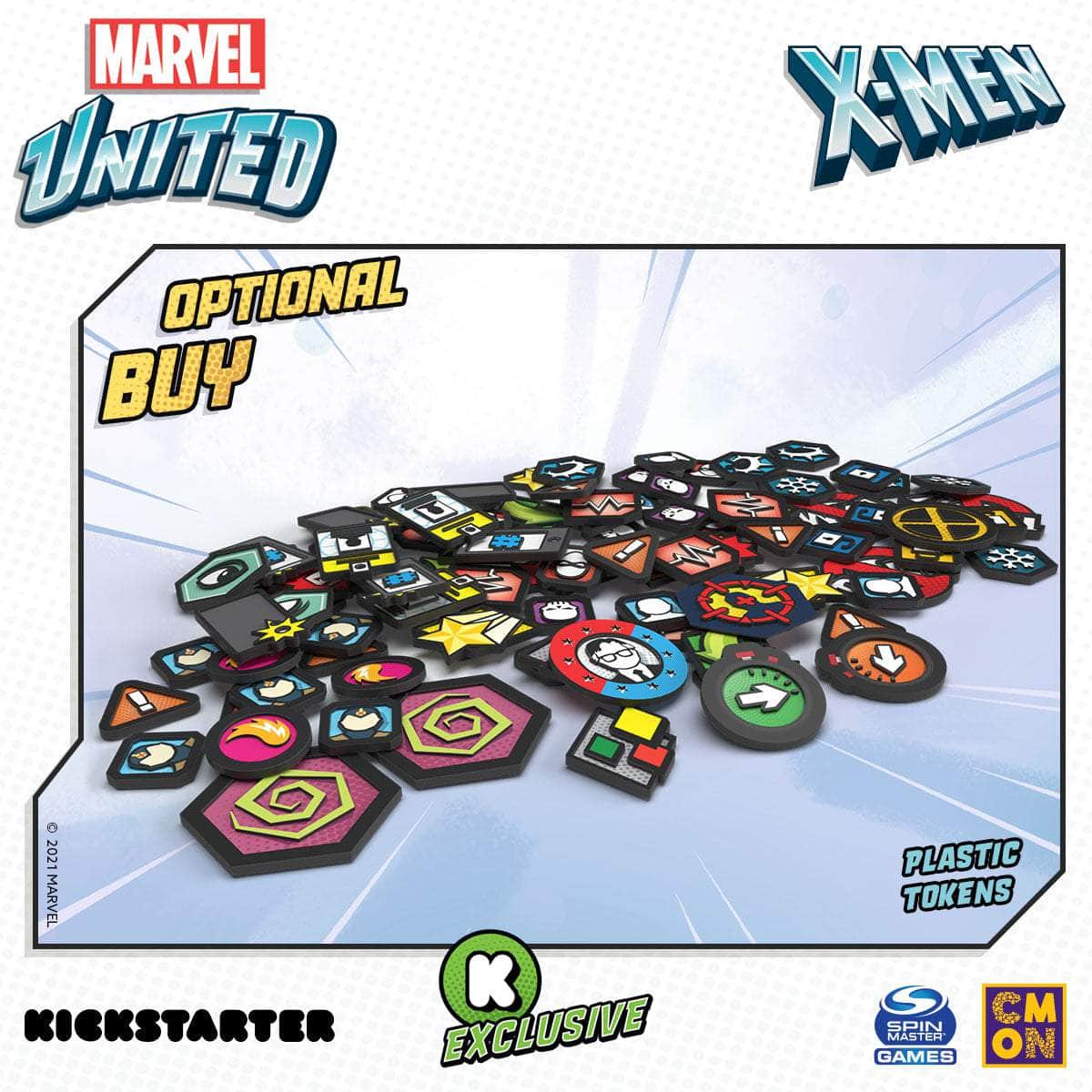 Marvel United: Pack de jetons en plastique X-Men (Kickstarter Précommande spécial) Accessoire de jeu de société Kickstarter CMON KS001099L