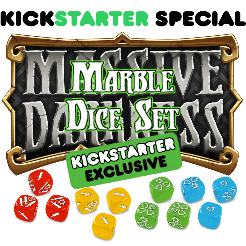 MASSIVE Darkness Marble Dice Set (Kickstarter Special) Kickstarter Board Game CMON Limitato