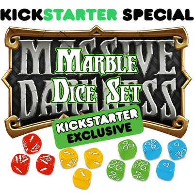 巨大な暗闇大理石のサイコロセット（Kickstarter Special）Kickstarterボードゲーム CMON 限定