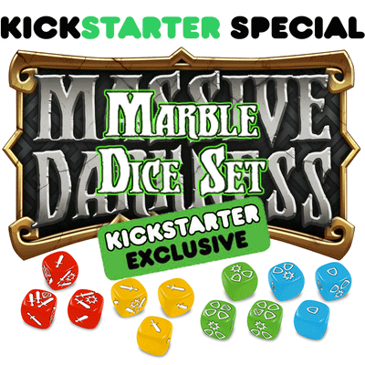 Massiv Darkness Marble Dice Set (Kickstarter Special) Kickstarter Board Game CMON Begrænset