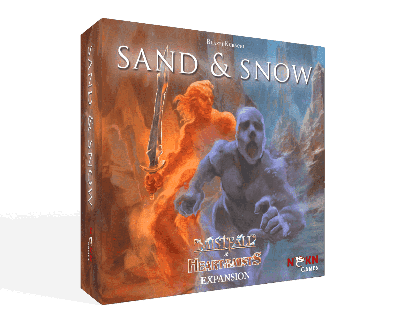 Mistfall: Herz des Brieftspiels der Sand- und Schneexpansion des Nebels Sand und Schnee NSKN Games