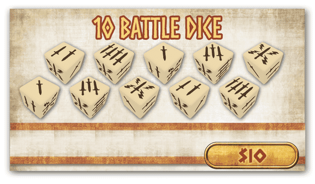 Myyttiset taistelut Pantheon: 10 Battle Dice (MBP18) vähittäiskaupan lautapelin lisävaruste Monolith