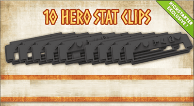 Mythic -Schlachten Pantheon: 10 Helden -Stat -Clips (MBP19) (Kickstarter Special) Kickstarter Brettspielzubehör Monolith
