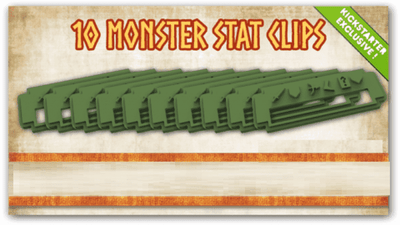 Battaglie mitiche Pantheon: 10 Monster Stat Clips (MBP21) (Kickstarter Special) Kickstarter Board Game Accessorio Monolith