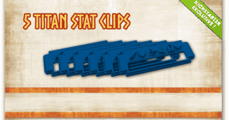 Batallas míticas Panteón: 5 clips de estadísticas de Titan (MBP23) (Kickstarter Special) Accesorio de juego de mesa Kickstarter Monolith