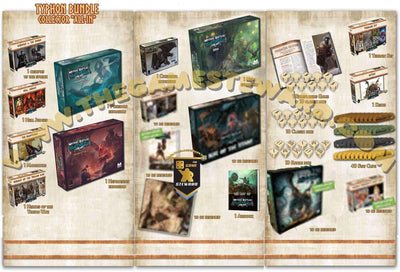 Batallas míticas: Pantheon God Pledge Plus Typhon Bundle (Kickstarter Special) Juego de mesa de Kickstarter Monolith