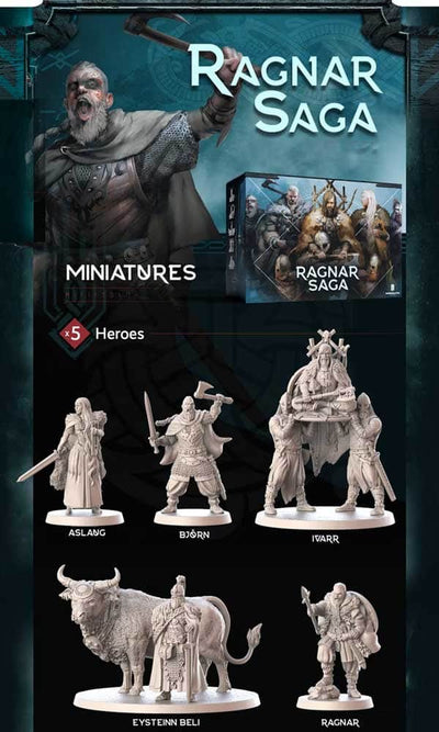 Mythic Battles: Ragnarok Ragnar Saga (Kickstarter Pre-order พิเศษ) การขยายเกมกระดาน Kickstarter Monolith KS001151E