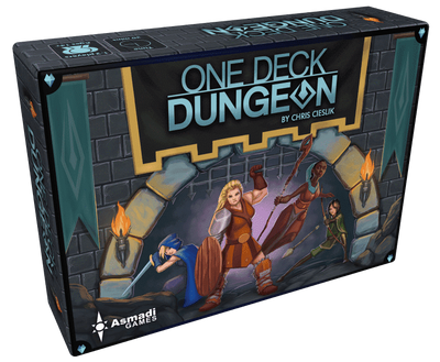 لعبة بطاقة كيك ستارتر One Deck Dungeon (إصدار البيع بالتجزئة). Asmadi Games