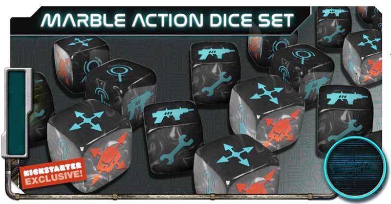 Project Elite: Marble Action Dice (Kickstarter ennakkotilaus Special) Kickstarter Board Game -lisävaruste Artipia Games