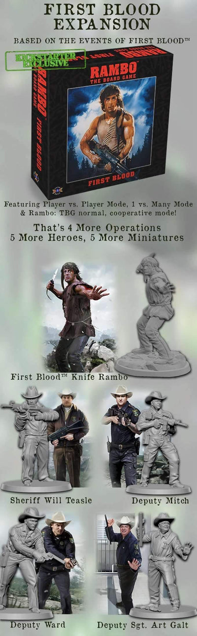 Rambo: Lautapeli: Suurin verilöylyn panttipaketti (Kickstarter ennakkotilaus) Kickstarter Board Game Everything Epic Games