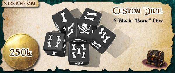 Rum & Bones - Custom Dice (Black) (Kickstarter Special) Kickstarter Board Game Accessory The Game Steward