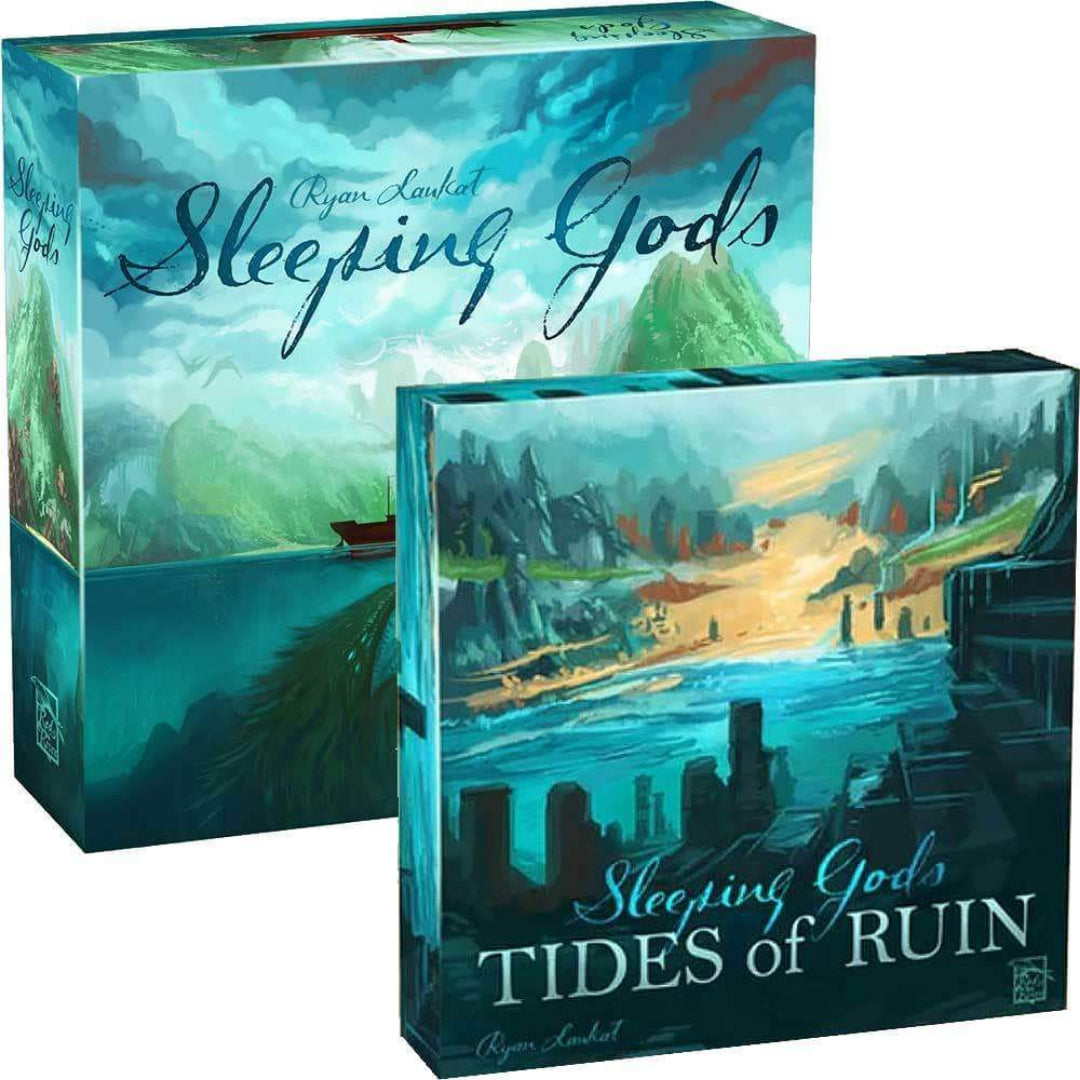 Sleeping Gods: Core Game Plus Tides of Ruin Expansion -paketti (Kickstarterin ennakkotilaus) lautapeli, Kickstarter-pelit, pelit, Kickstarter-lautapelit, lautapelit, Red Raven Games, Schwerkraft Verlag, nukkuvat jumalat, pelit Steward Kickstarter Edition Shop, osuuskunnat Red Raven Games