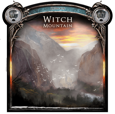 Sorcerer: Witch Mountain Domena Pack (Kickstarter w przedsprzedaży specjalnej) Game Geek, gry Kickstarter, gry, suplementy gier karcianych Kickstarter, suplementy gier karcianych, White Wizard Games, Pakiet domeny górskiej czarnoksiężnika, The Games Steward Kickstarter Edition Shop, punkty akcji, szkicowanie kart White Wizard Games
