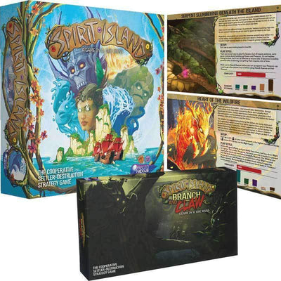 Spirit Island Plus Branch &amp; Claw Expansion Bundle Plus käärme, joka uppoaa saaren ja sydämen alla olevasta metsäpalo-promo-henkistä (Kickstarterin ennakkotilaus) Kickstarter Board Game Greater Than Games (Tarpeen Nexus)