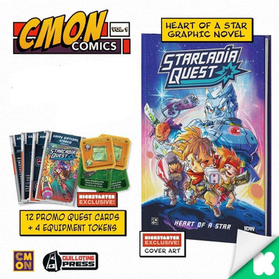 Starcadia Quest Comic Book Plus Promos Bundle (Kickstarter Pre-tilaus Special) Kickstarter Board Game -lisävaruste CMON KS000851N