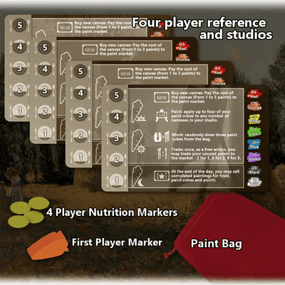 饥饿的艺术家加定制游戏垫（Kickstarter Special）Kickstarter棋盘游戏 Fairway 3 Games
