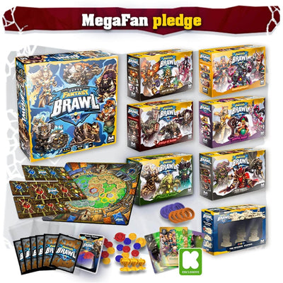 Super Fantasy Brawl: Megafan Promedge Bundle (Kickstarter pre-pedido especial) Juego de mesa de Kickstarter Mythic Games KS001165A