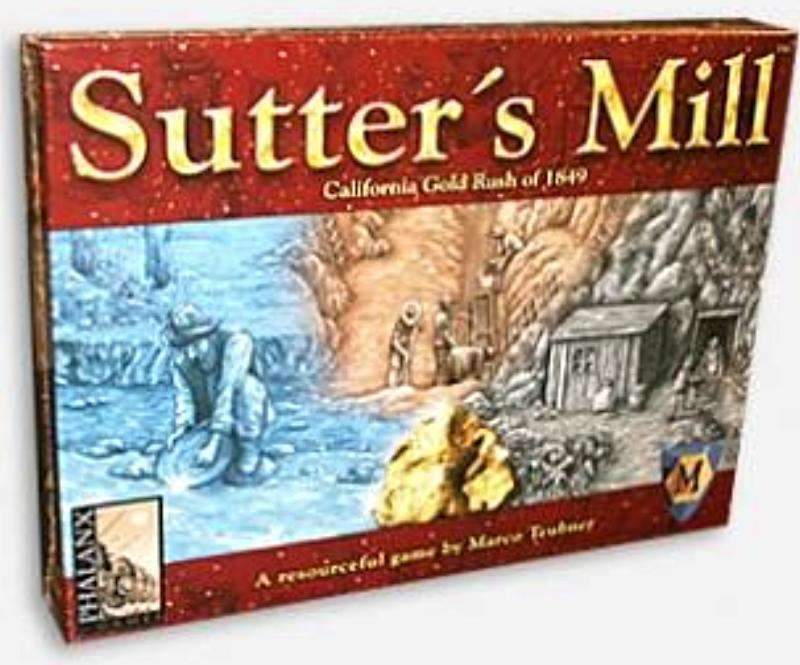 Sutter's Mill: Kaliforniai arany rohanás 1849 -ben kiskereskedelmi társasjáték Mayfair Games Évezred Phalanx Games BV Phalanx Games Deutschland