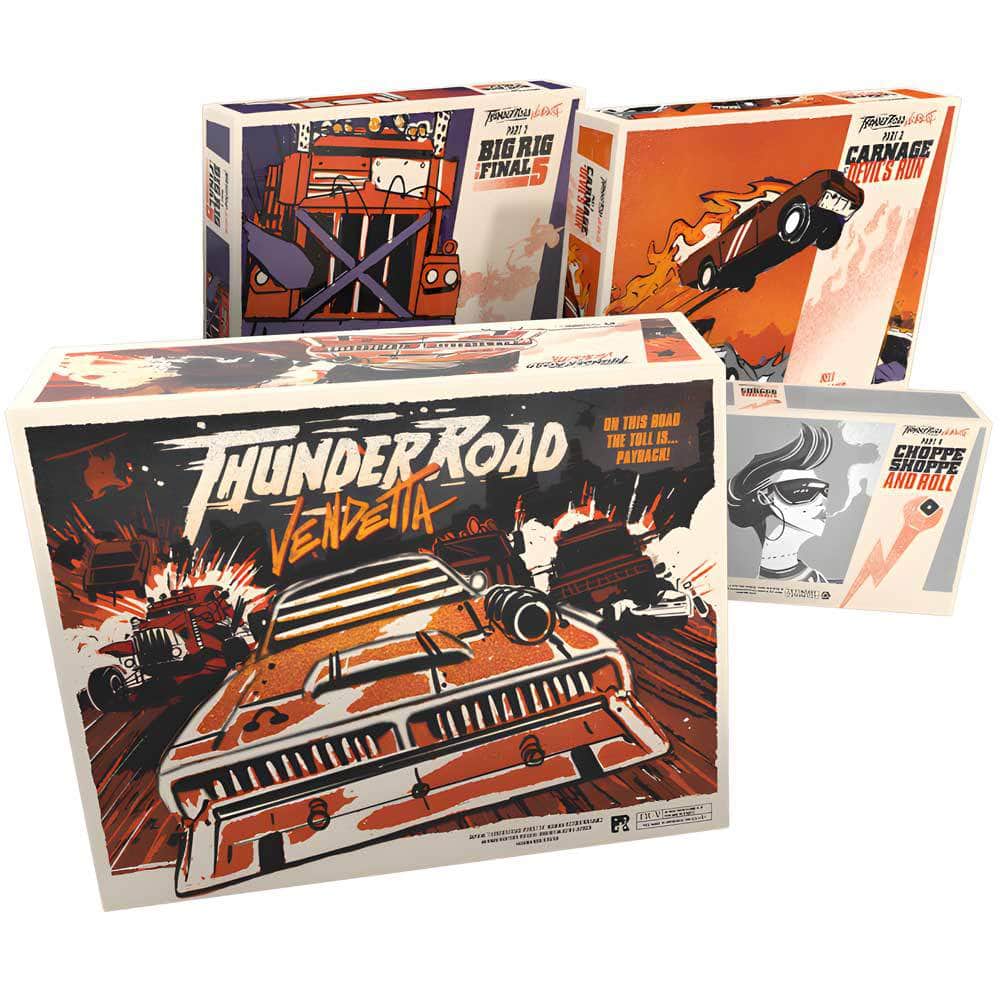 Thunder Road Vendetta: مجموعة التعهدات القصوى من Chrome (الطلب المسبق الخاص بـ Kickstarter) لعبة Kickstarter Board Restoration Games KS001212A